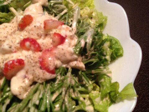 イチゴと豆腐のイタリアンサラダ レシピ 作り方 By Mew3195 楽天レシピ